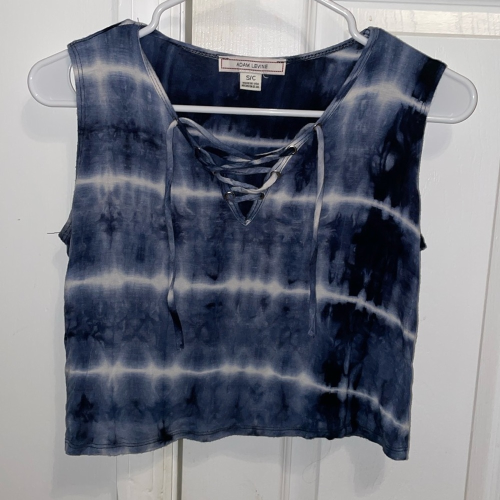 tie-dye cross front cropped tank